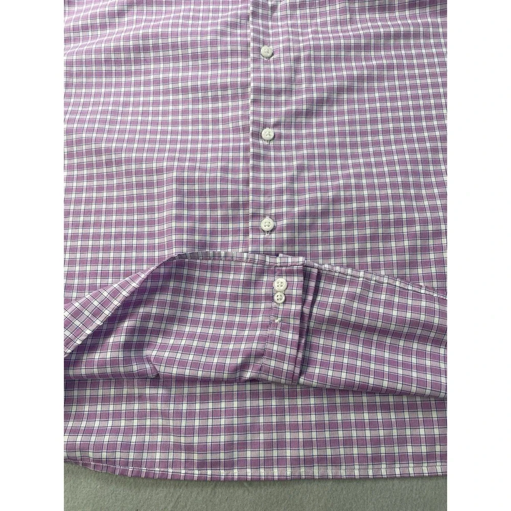 Oak Hill Premium Mens Gingham Non Iron Button Down Shirt 18 36/37 T - Picture 4 of 16